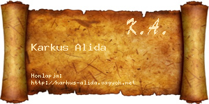 Karkus Alida névjegykártya